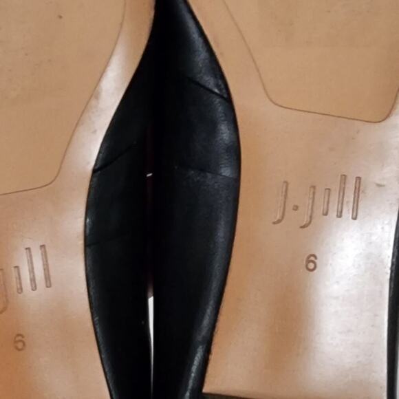 J Jill Black Leather Bow Pointed Toe Flats Shoes Women's Size 6 - Picture 10 of 10